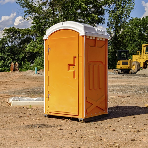 can i customize the exterior of the portable restrooms with my event logo or branding in Hughes County